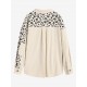 Women's Animal Leopard Corduroy Flap Detail Single Breasted Tunic Long Shirt Jacket Shacket Women's Animal Leopard Corduroy Flap Detail Single Breasted Tunic Long Shirt Jacket Shacket