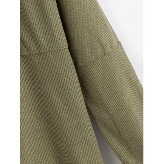 Drop Shoulder Waffle Pocket Shacket Drop Shoulder Waffle Pocket Shacket