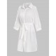 Women's Beach Vacation Bikini Cover Ups Striped Semi-sheer Button Up Raglan Long Roll Tab Sleeve Slit Side Belted Mini Shirt Dress Women's Beach Vacation Bikini Cover Ups Striped Semi-sheer Button Up Raglan Long Roll Tab Sleeve Slit Side Belted Mini Shirt Dress