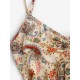 Ethnic Flower Paisley Print Cinched Mini Dress Ethnic Flower Paisley Print Cinched Mini Dress