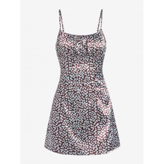 Cami Tiny Floral Ruched Front Mini Dress Cami Tiny Floral Ruched Front Mini Dress