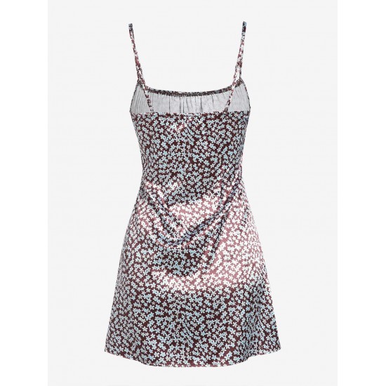 Cami Tiny Floral Ruched Front Mini Dress Cami Tiny Floral Ruched Front Mini Dress