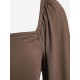 Lantern Sleeve Ruched Square Neck Bodycon Dress Lantern Sleeve Ruched Square Neck Bodycon Dress