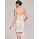 Crochet Semi Sheer Tassel Criss Cross Tulip Hem Vegas Dress Crochet Semi Sheer Tassel Criss Cross Tulip Hem Vegas Dress