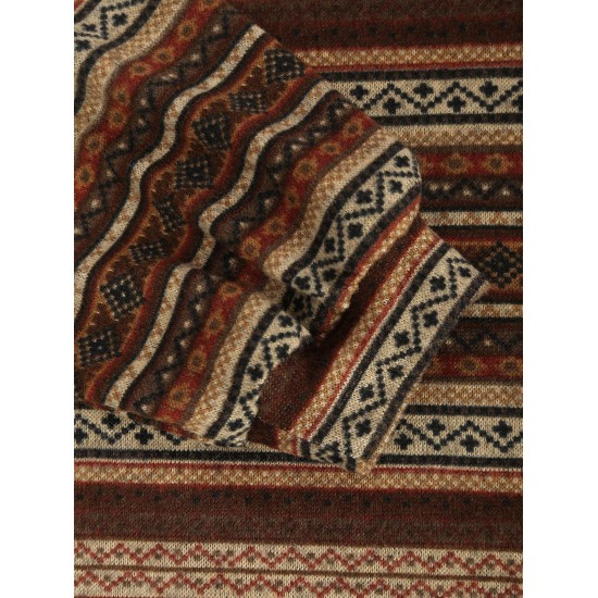 Women's Ethnic Style Tribal Geo Aztec Printed V-notched Pullover Crop Knitwear Sweater Women's Ethnic Style Tribal Geo Aztec Printed V-notched Pullover Crop Knitwear Sweater