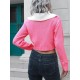 Quarter Zip Colorblock Cropped Sweater Quarter Zip Colorblock Cropped Sweater
