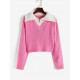 Quarter Zip Colorblock Cropped Sweater Quarter Zip Colorblock Cropped Sweater
