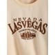 Rib-trim LAS VEGAS Embroidered Fleece-lined Sweatshirt Rib-trim LAS VEGAS Embroidered Fleece-lined Sweatshirt