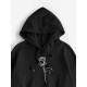 Drop Shoulder Rose Print Thermal Lined Hoodie Drop Shoulder Rose Print Thermal Lined Hoodie