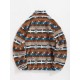 Women's Ethnic Aztec Geometric Print Fleece Fluffy Quarter Zip Pullover Sweatshirt Women's Ethnic Aztec Geometric Print Fleece Fluffy Quarter Zip Pullover Sweatshirt